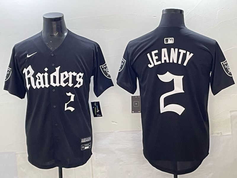 Men 2025 Oakland Raiders #2 Jeanty Black 6th generation Joint Name Nike Limited NFL Jersey style 06->oakland raiders->NFL Jersey